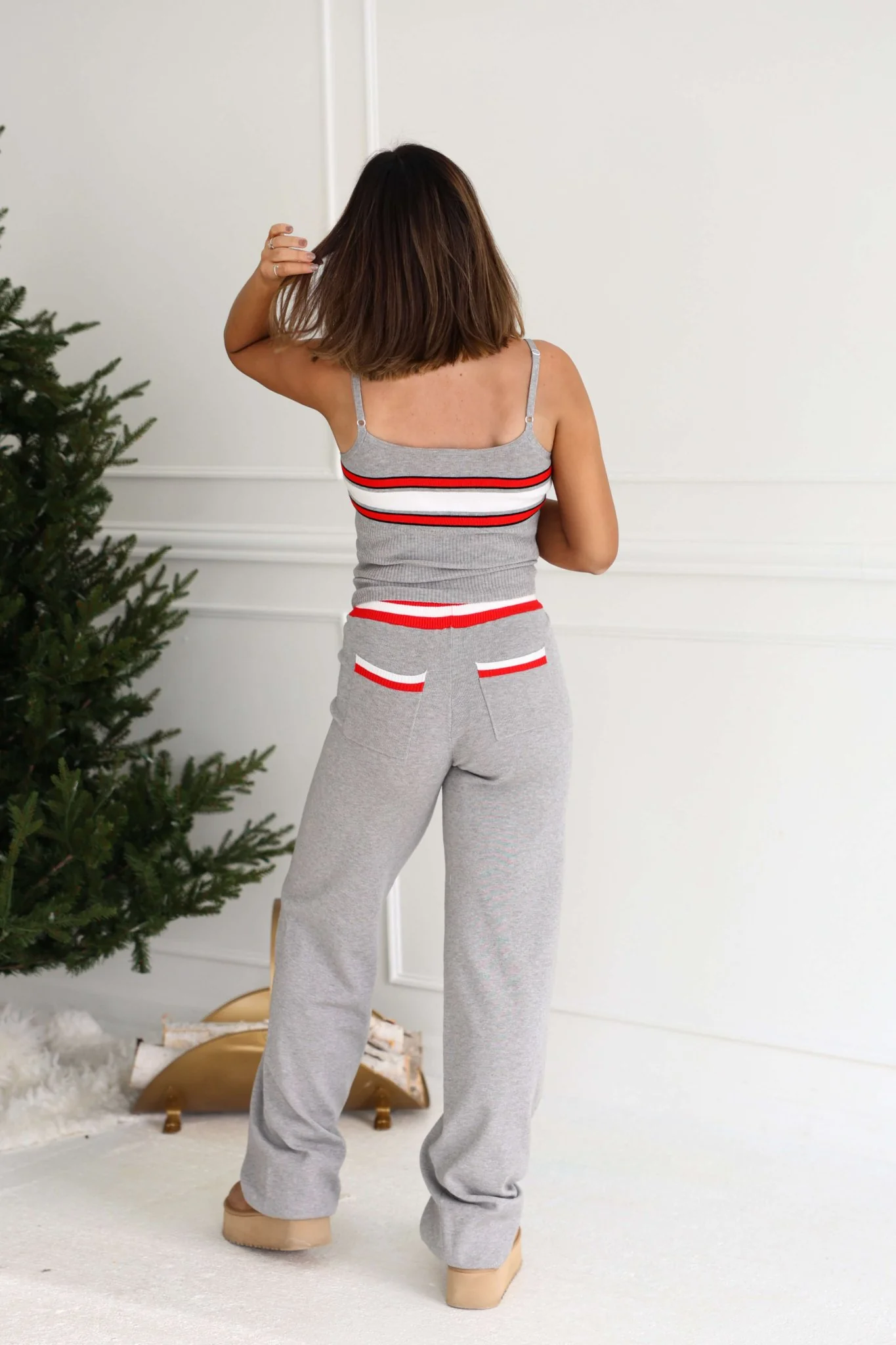 Grey Striped Drawstring Pants - FINAL SALE - Image 4