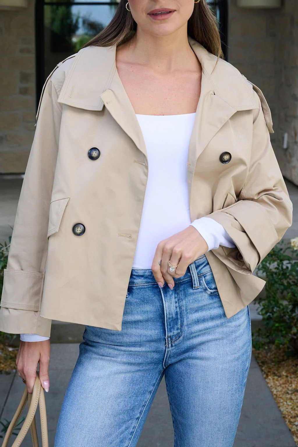 Harper Beige Trench Coat - Image 7