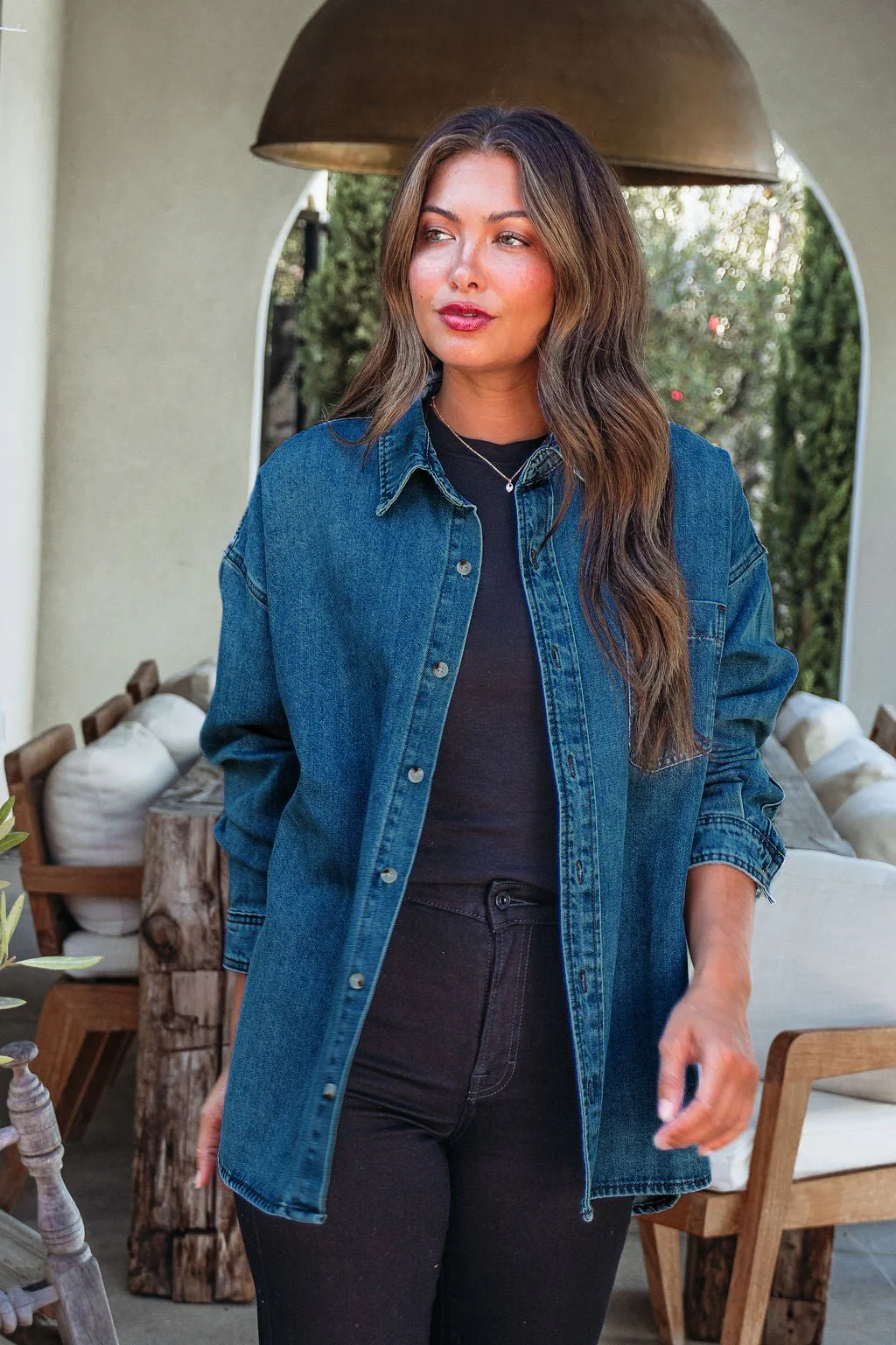 Harvest Blues Dark Denim Shacket-FINAL SALE - Image 2