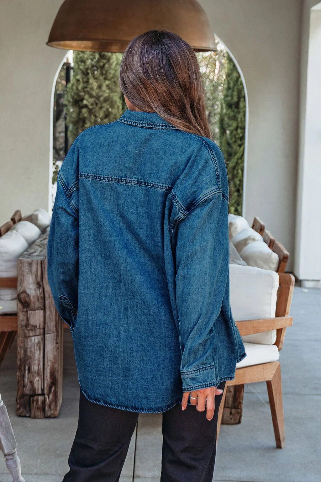 Harvest Blues Dark Denim Shacket-FINAL SALE - Image 3