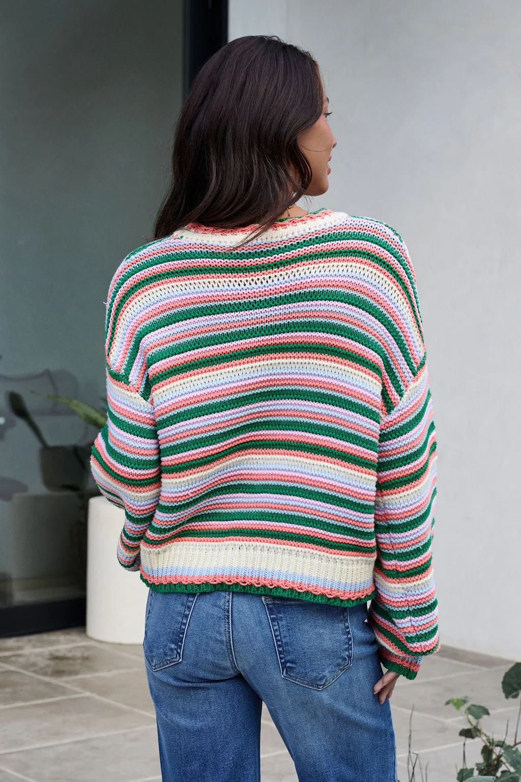Ivory Multi Striped Crewneck Sweater-FINAL SALE - Image 10
