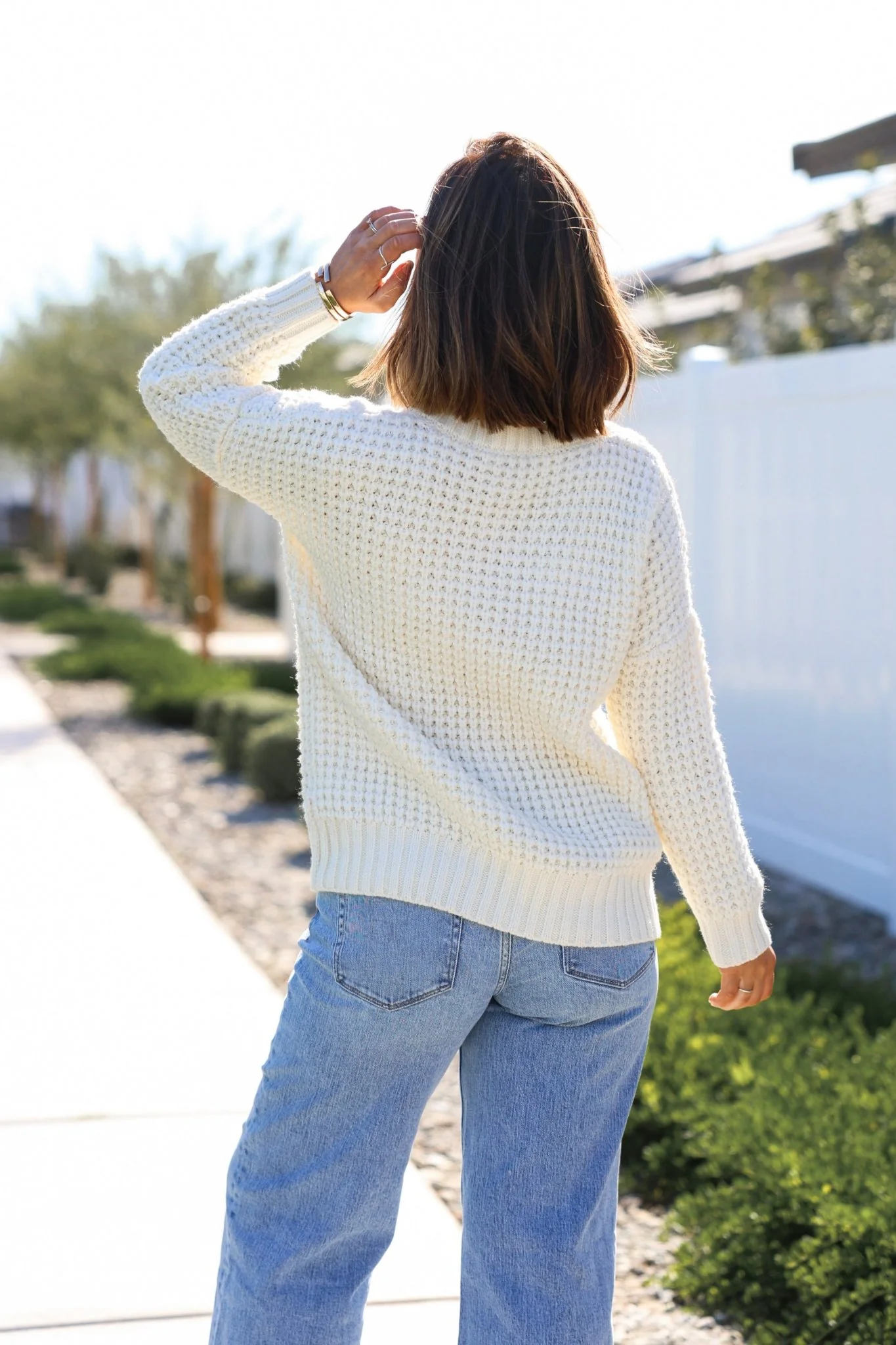 Ivory Textured Cable Knit Sweater - FINAL SALE - Image 5