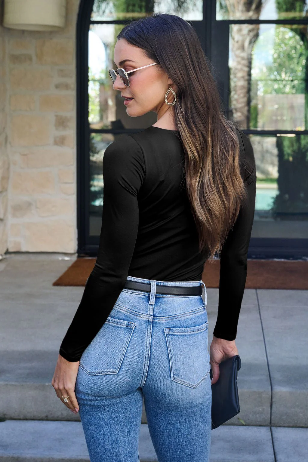 Jordan Black Square Neck Bodysuit - FINAL SALE - Image 4