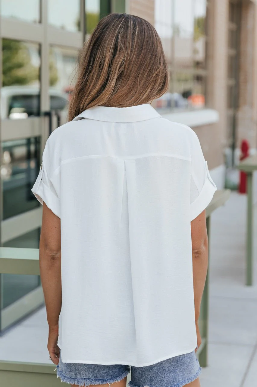 Keep It Simple White Button Down Shirt - Image 10