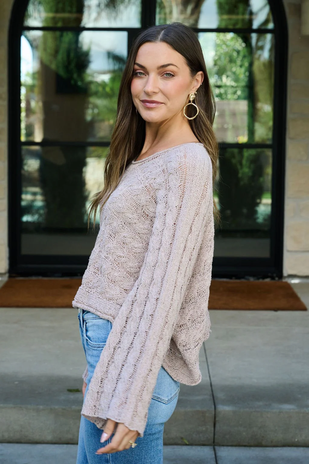 Laurel Taupe Open Knit Sweater - FINAL SALE - Image 13