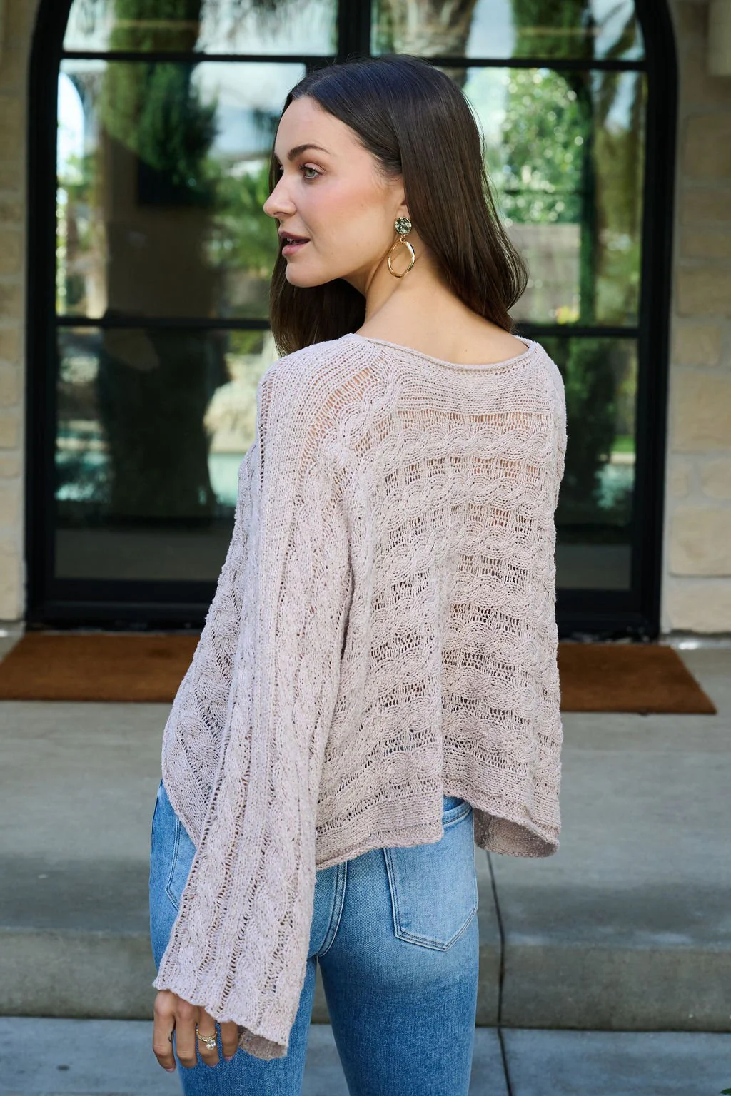 Laurel Taupe Open Knit Sweater - FINAL SALE - Image 14