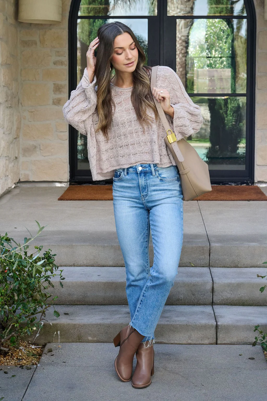 Laurel Taupe Open Knit Sweater - FINAL SALE - Image 16