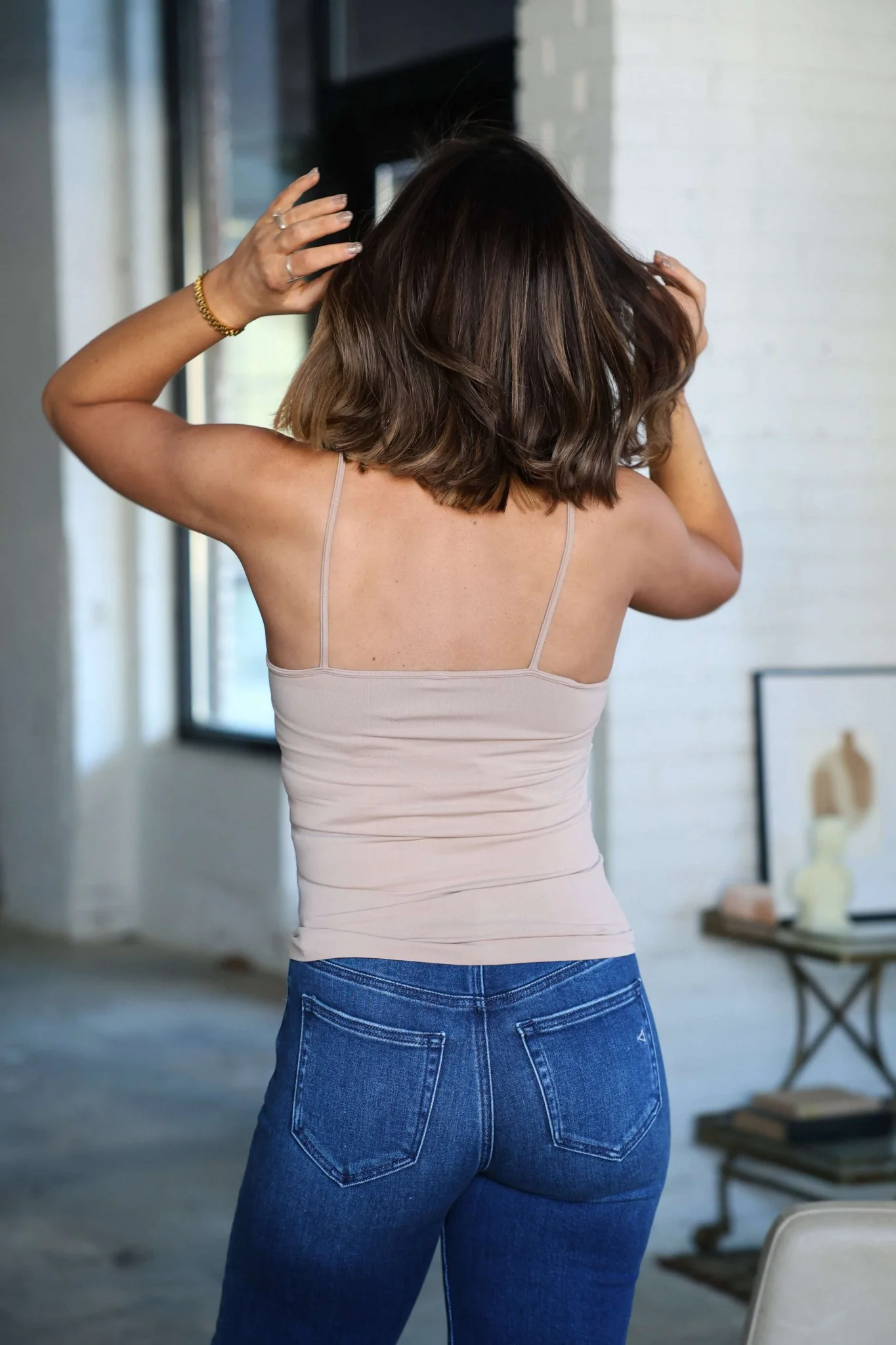 Light Taupe Seamless Cami Tank Top - Image 4
