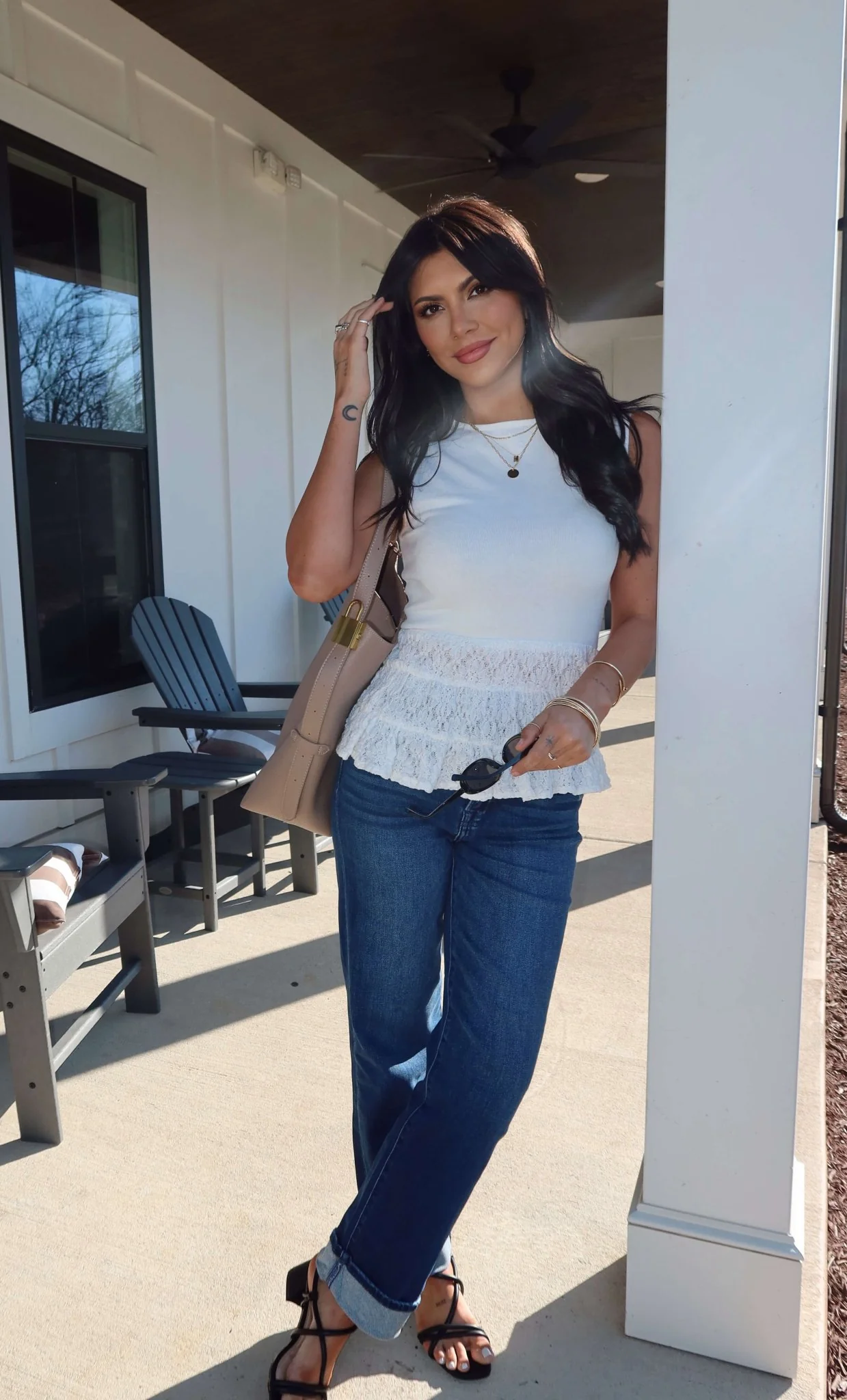 Lilly White Lace Peplum Top - Image 4