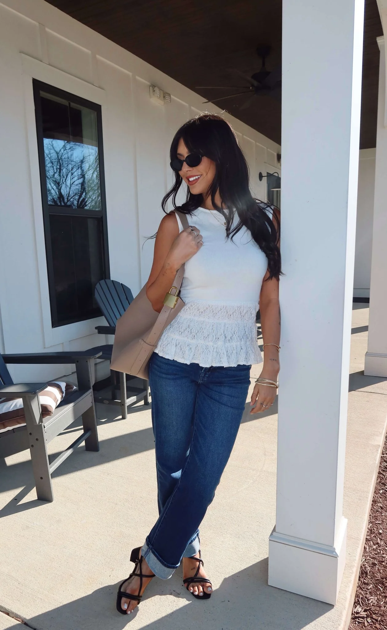 Lilly White Lace Peplum Top - Image 7