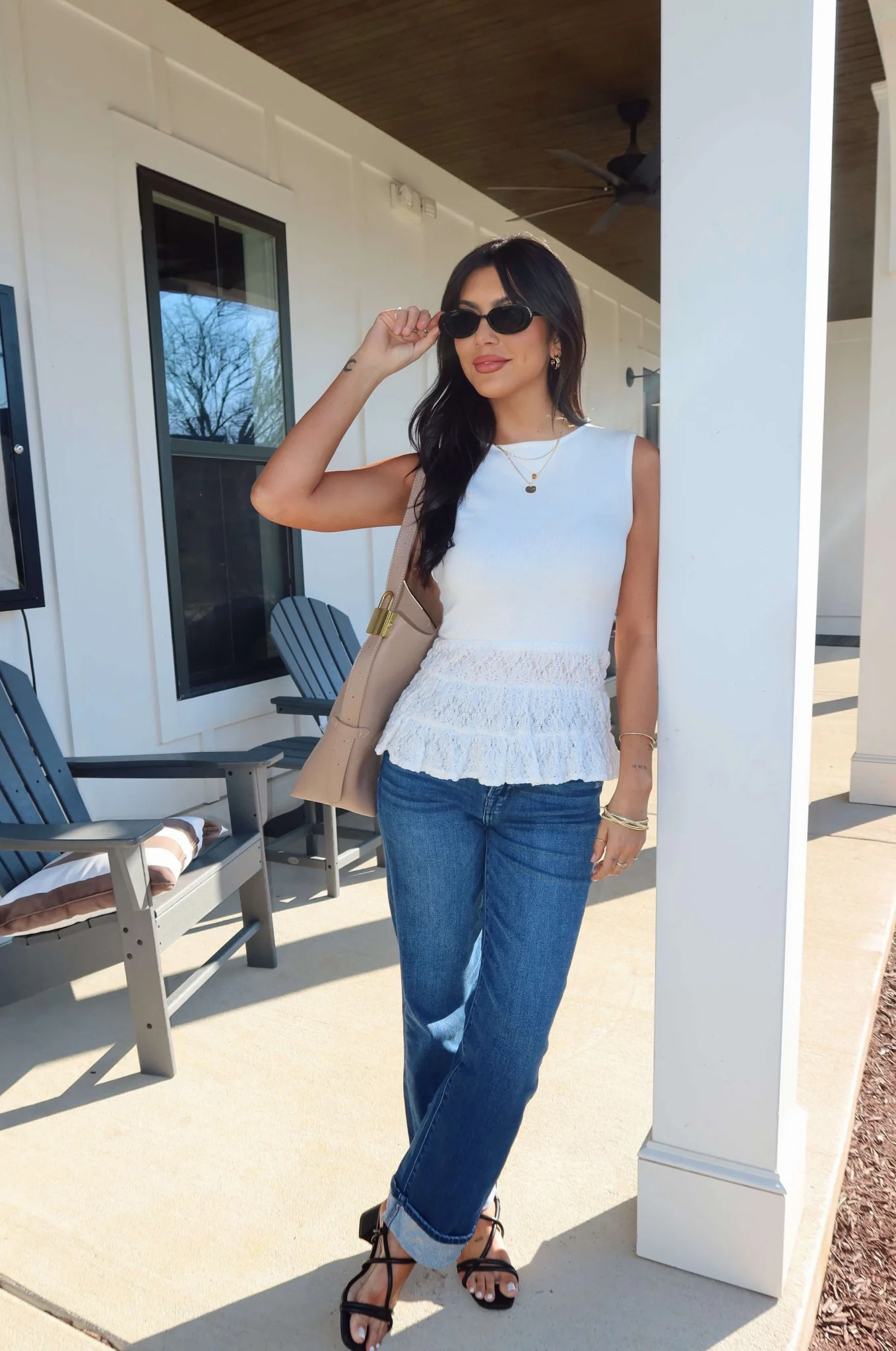 Lilly White Lace Peplum Top - Image 8