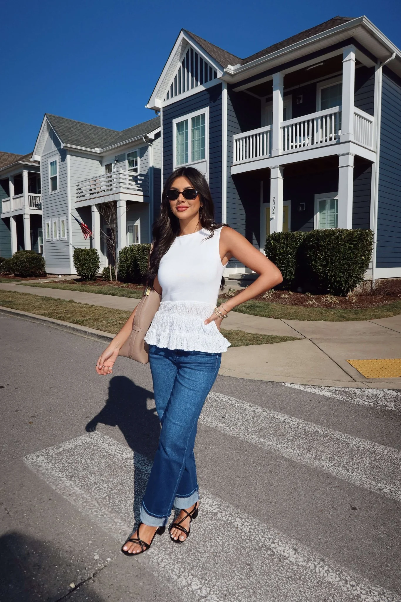 Lilly White Lace Peplum Top - Image 9