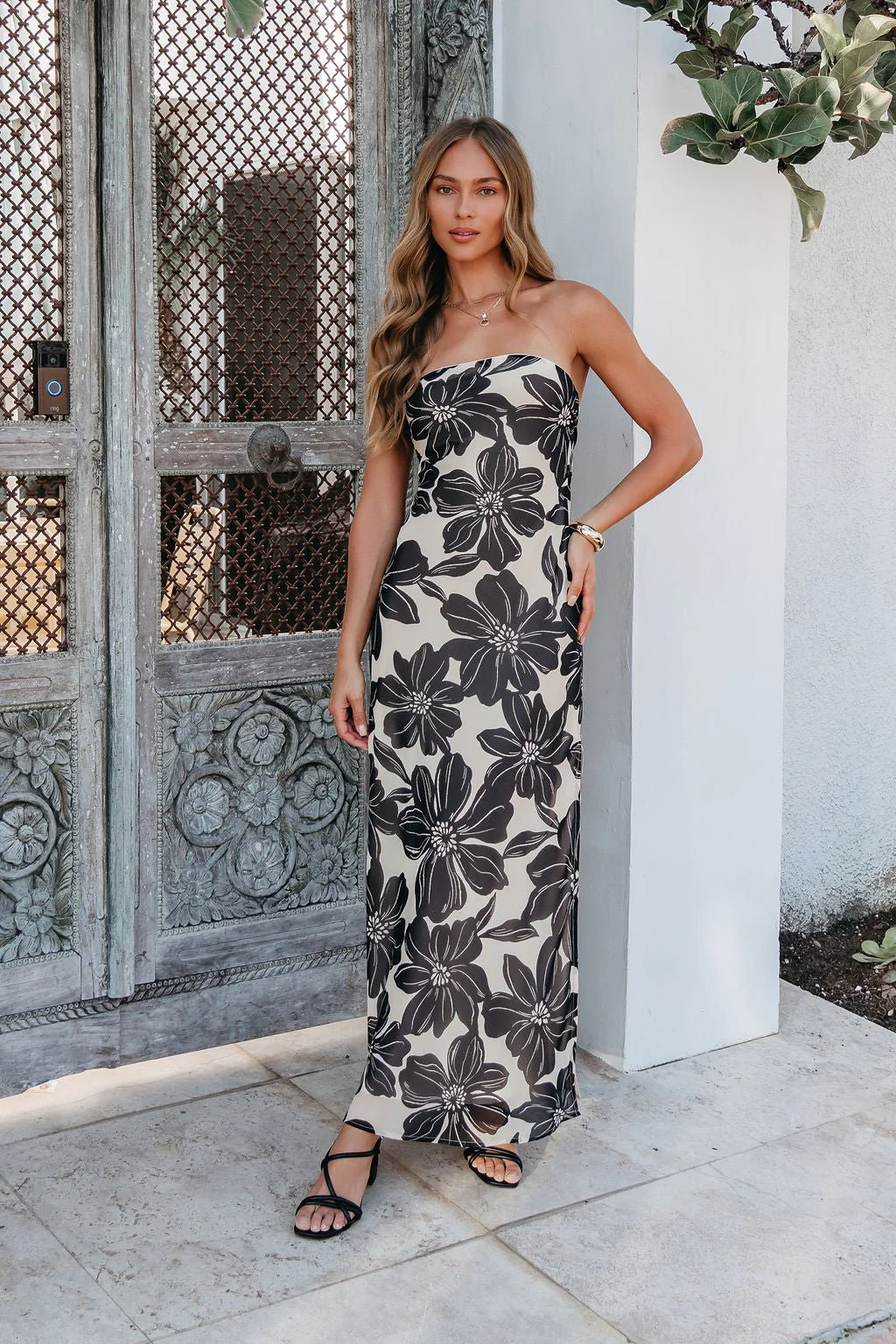 Midnight Eclipse Strapless Maxi Dress - Image 3