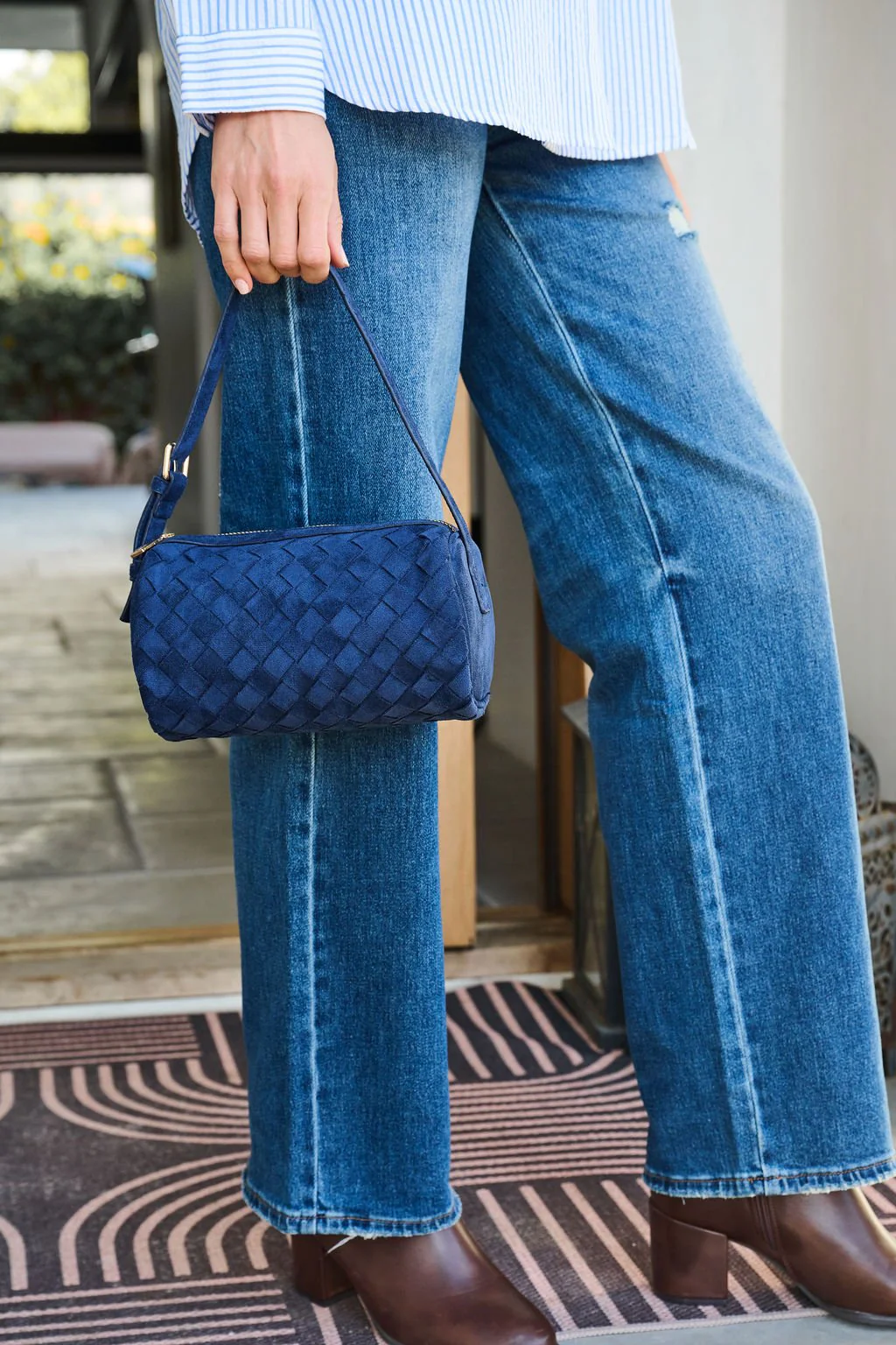 Midnight Textured Vegan Leather Shoulder Bag - FINAL SALE - Image 3