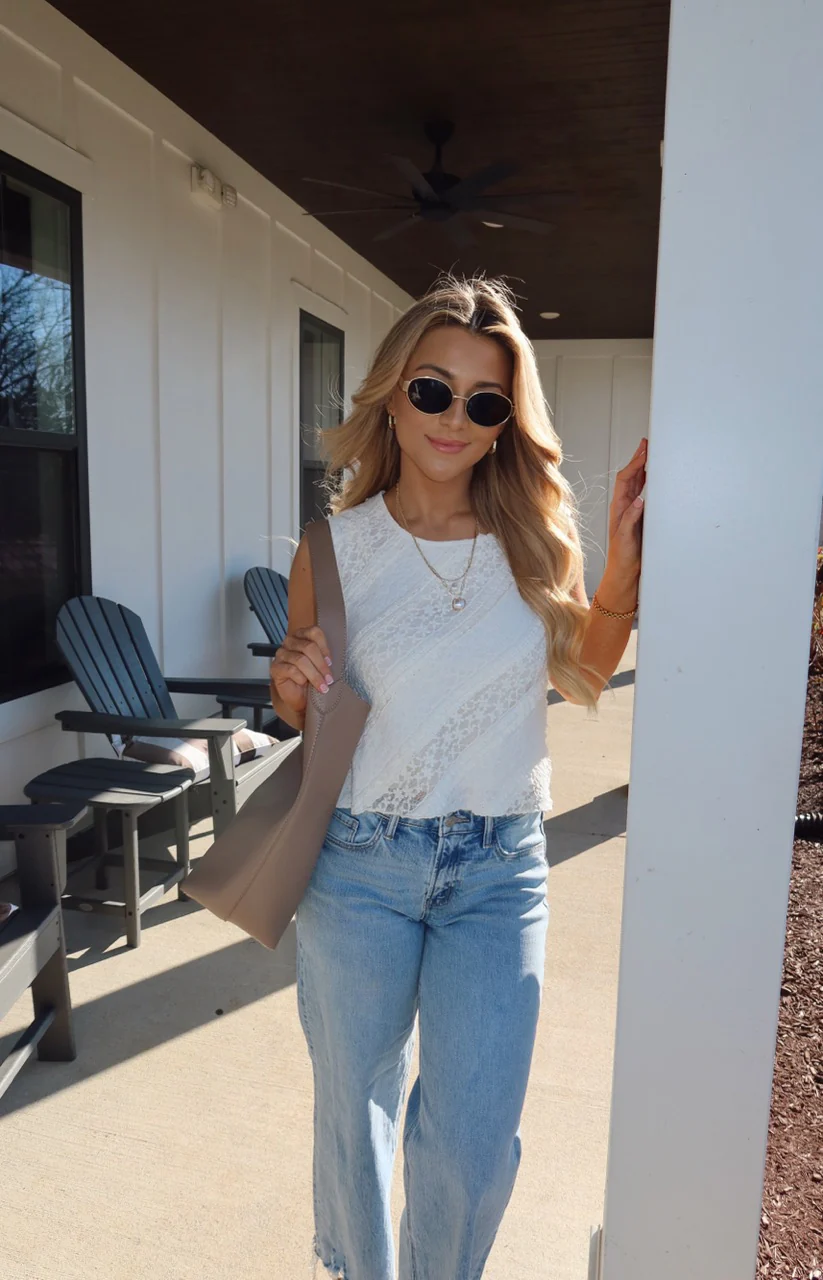 Mika Ivory Ruffled Lace Top