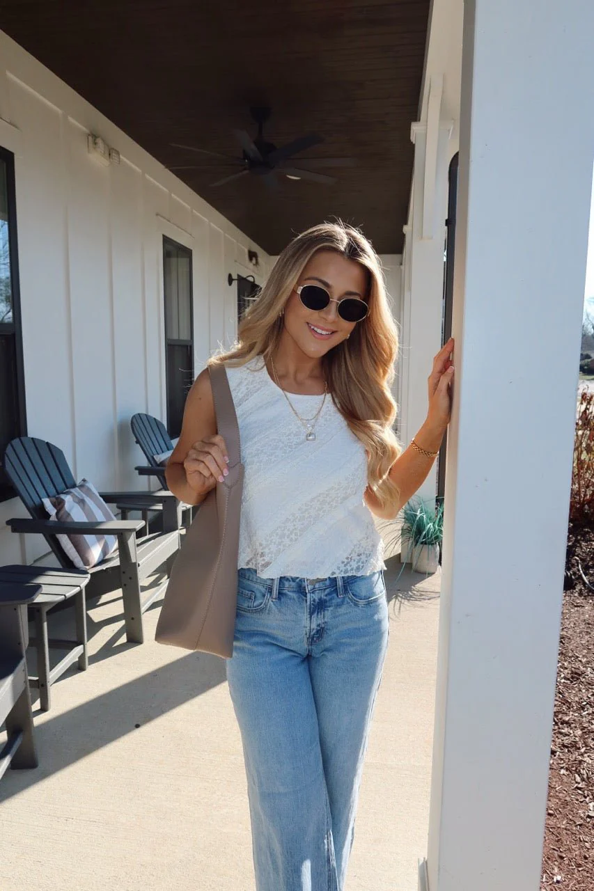 Mika Ivory Ruffled Lace Top - Image 9
