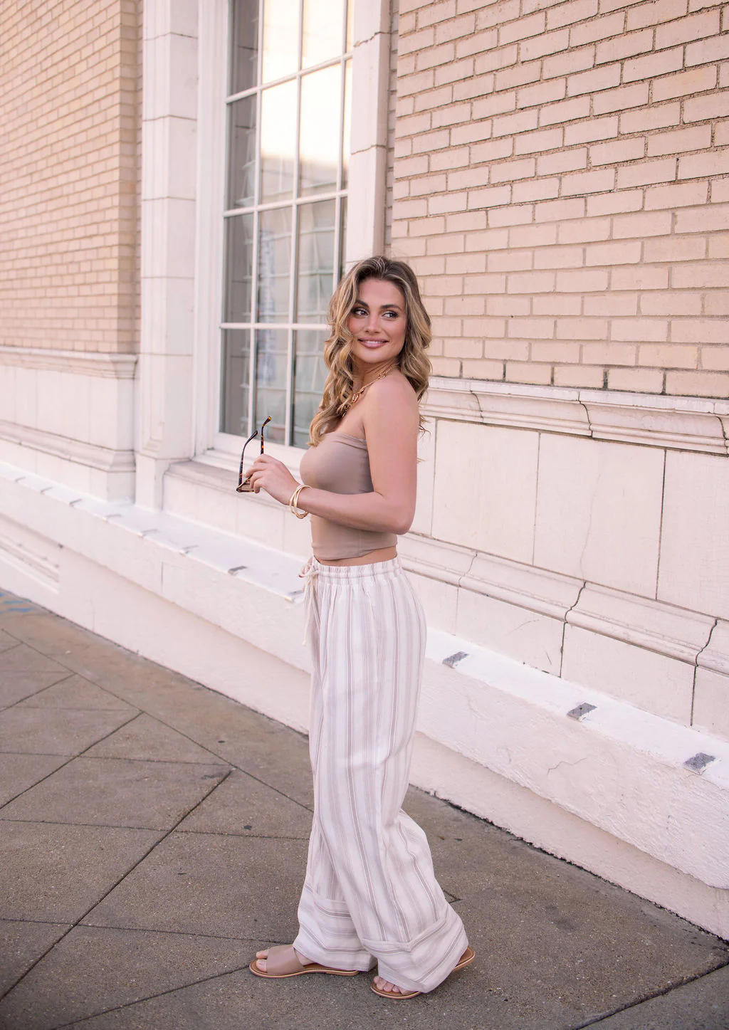 Mocha Striped Palazzo Pants - Image 5