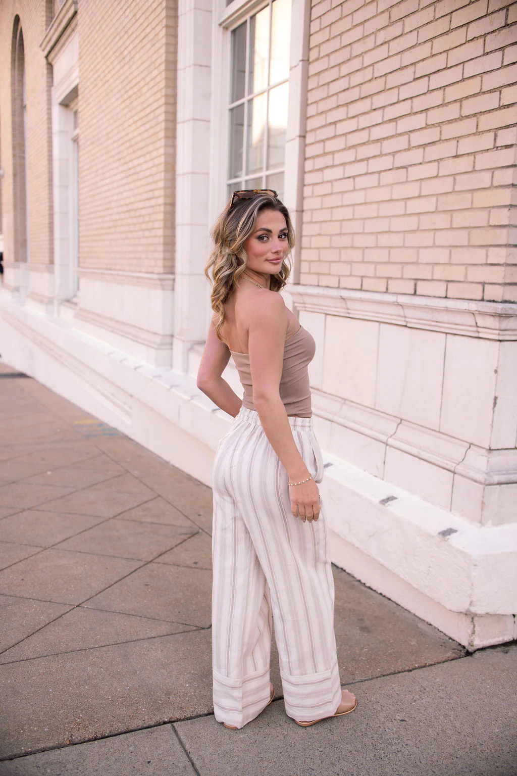 Mocha Striped Palazzo Pants - Image 6