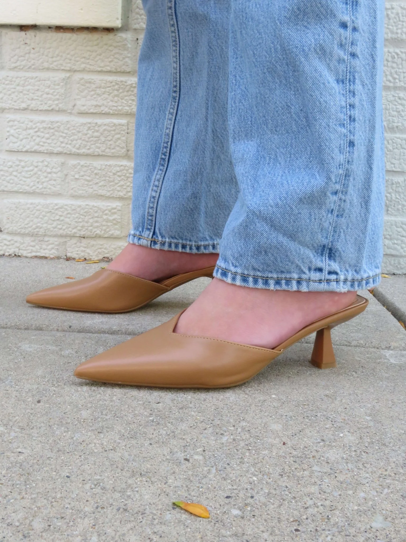 Morley Camel Open Back Kitten Heels - FINAL SALE - Image 3