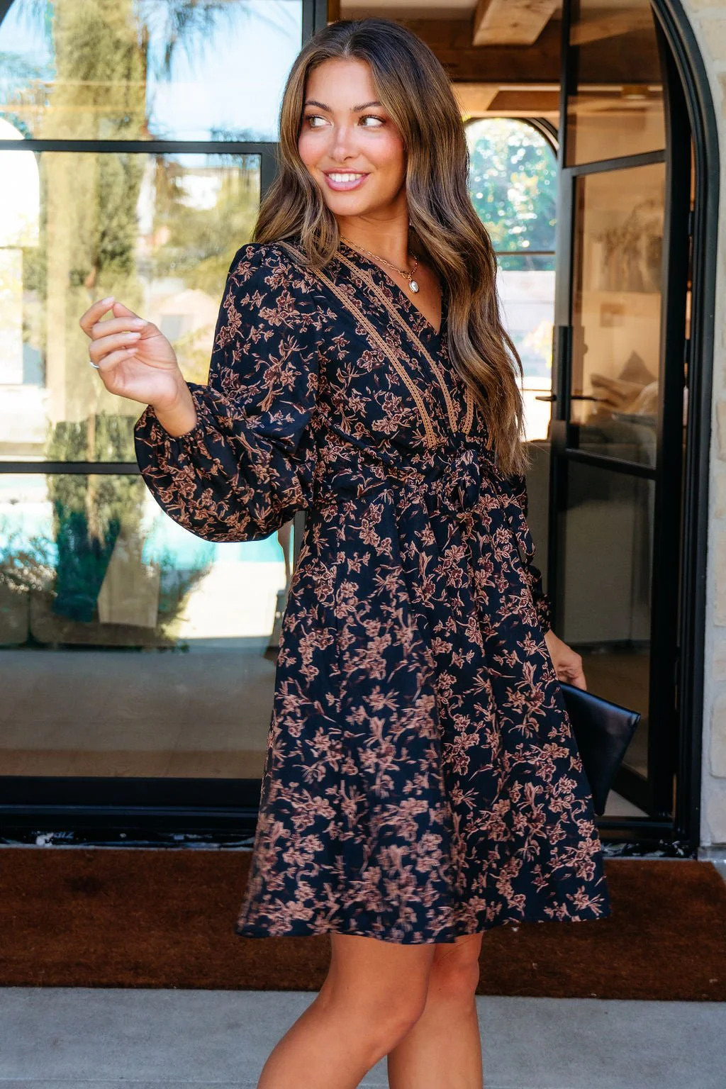 Multi Black Floral Print Mini Dress - FINAL SALE - Image 5