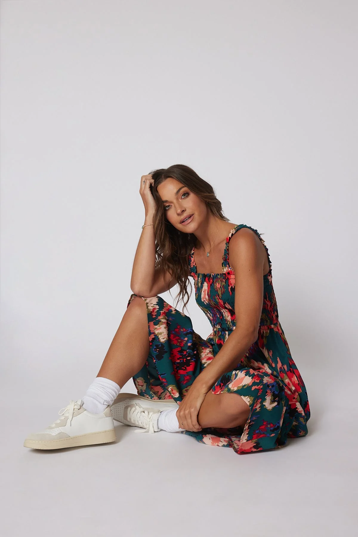 Multi Color Print Smock Maxi Dress - Image 10