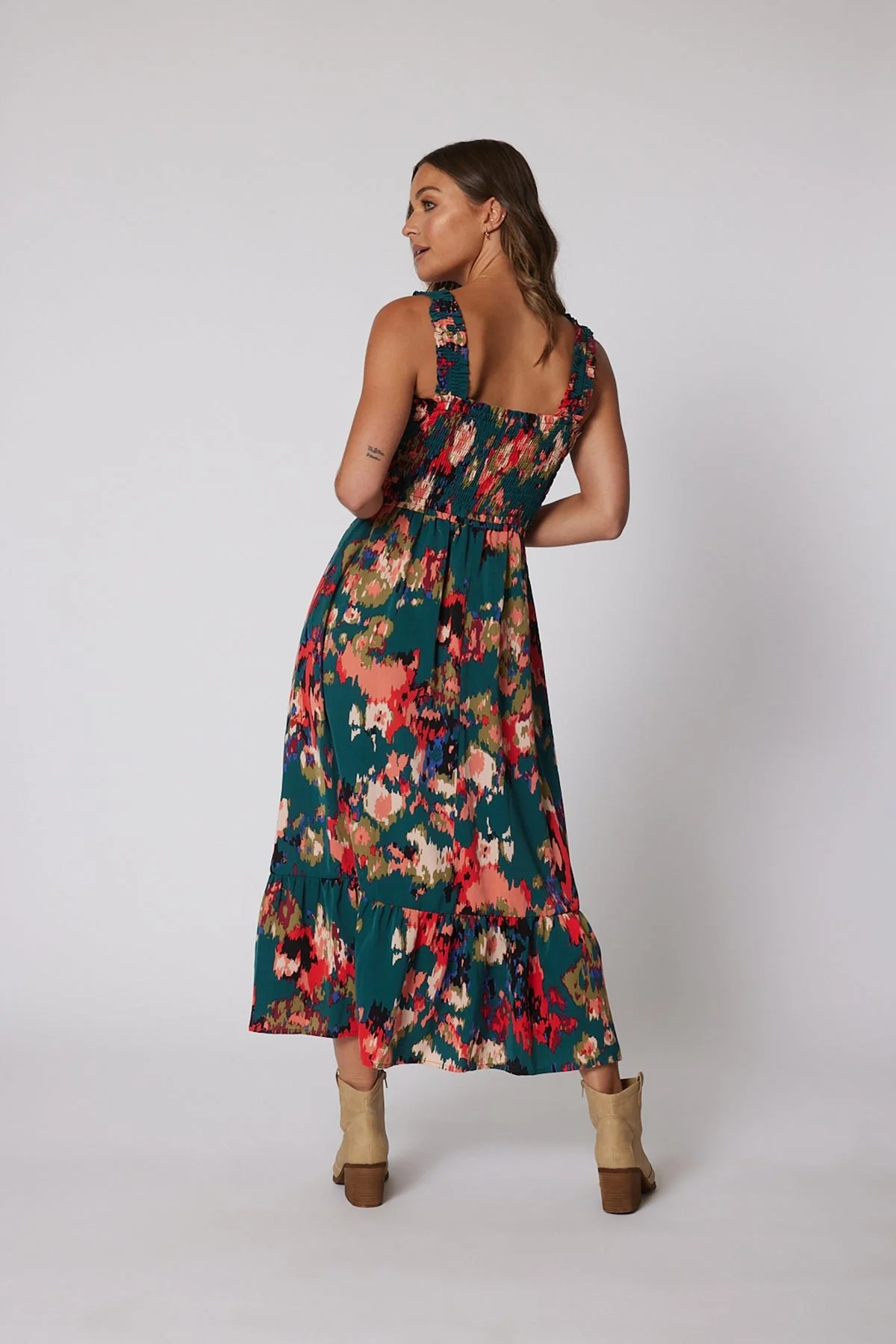 Multi Color Print Smock Maxi Dress - Image 16