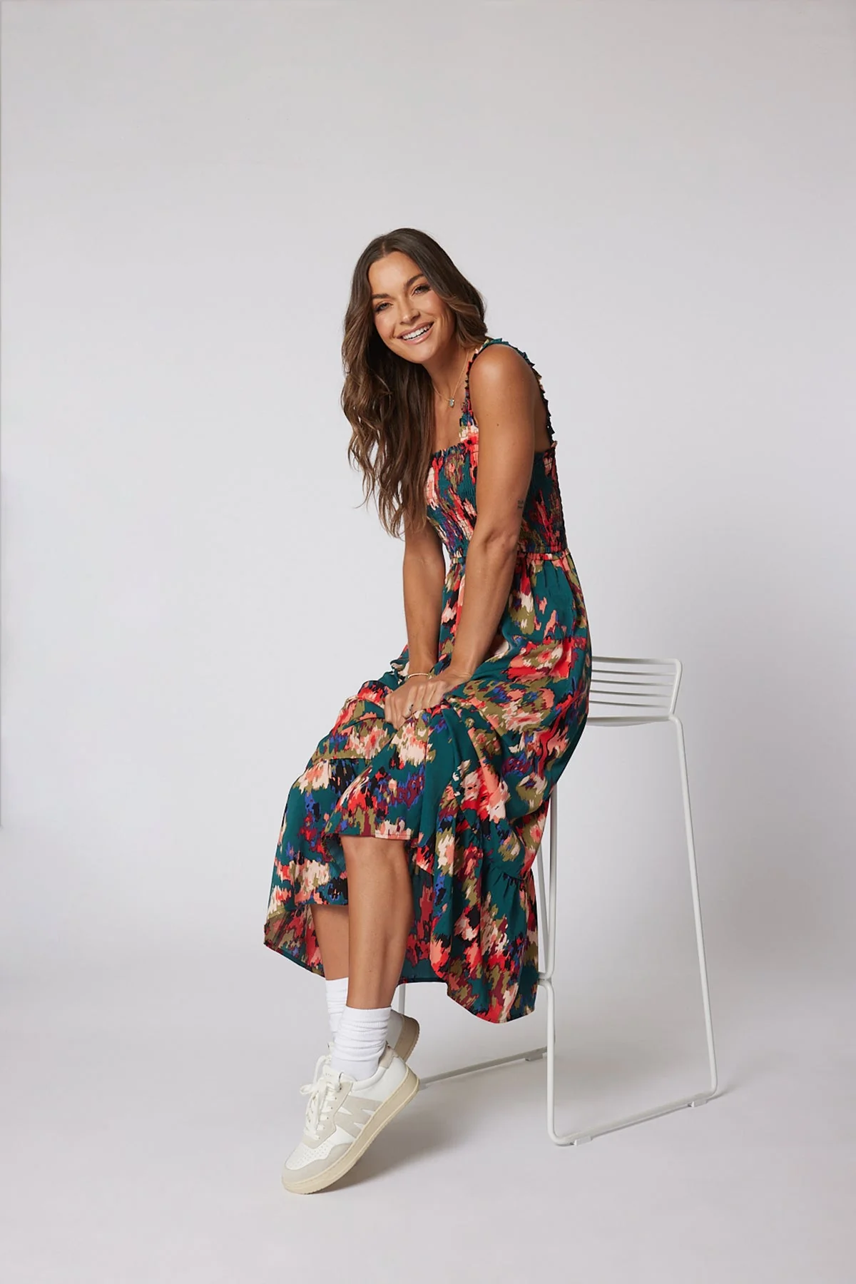 Multi Color Print Smock Maxi Dress - Image 5