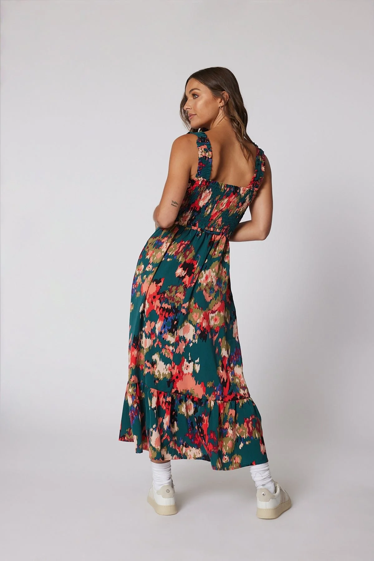 Multi Color Print Smock Maxi Dress - Image 9