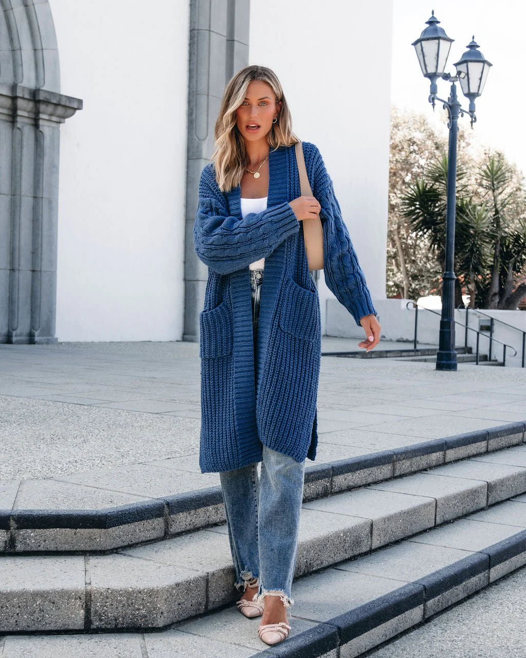 Muse By Magnolia Blue Chunky Duster Cardigan - FINAL SALE - Image 3