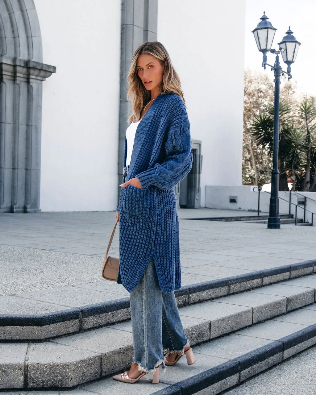 Muse By Magnolia Blue Chunky Duster Cardigan - FINAL SALE - Image 4