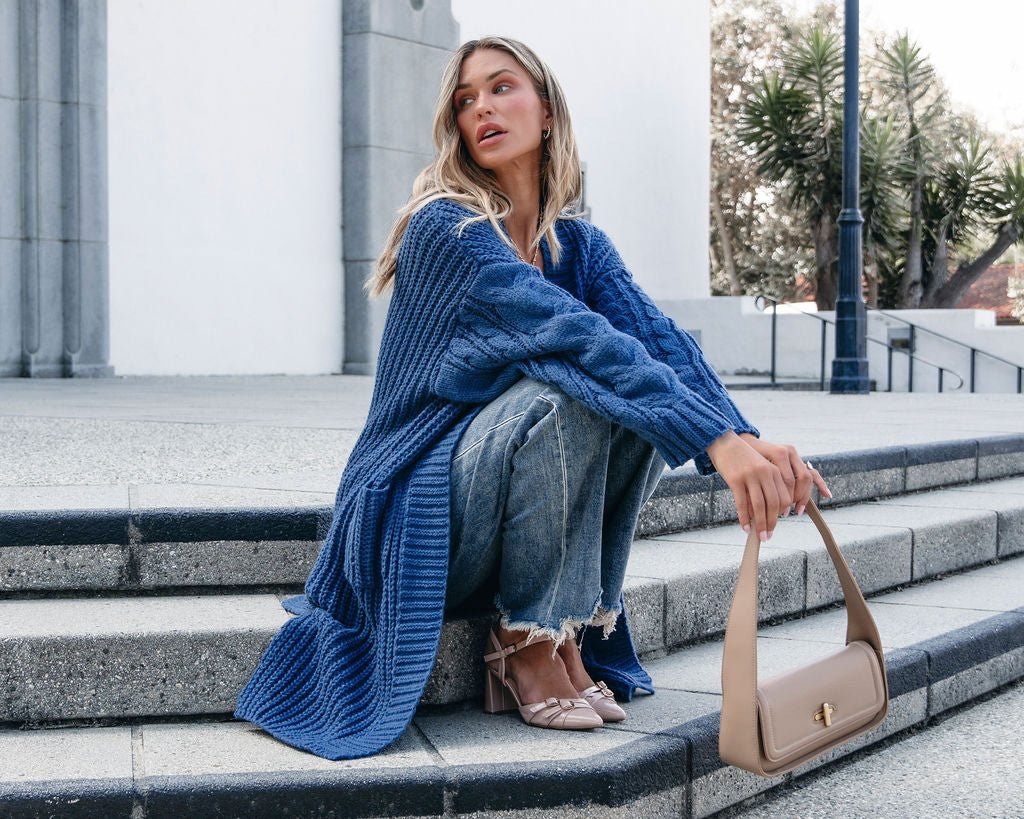 Muse By Magnolia Blue Chunky Duster Cardigan - FINAL SALE - Image 7