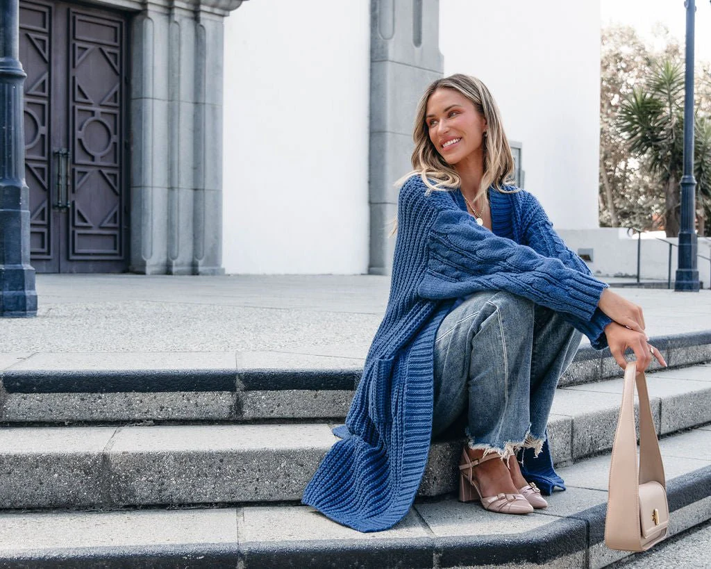 Muse By Magnolia Blue Chunky Duster Cardigan - FINAL SALE - Image 9