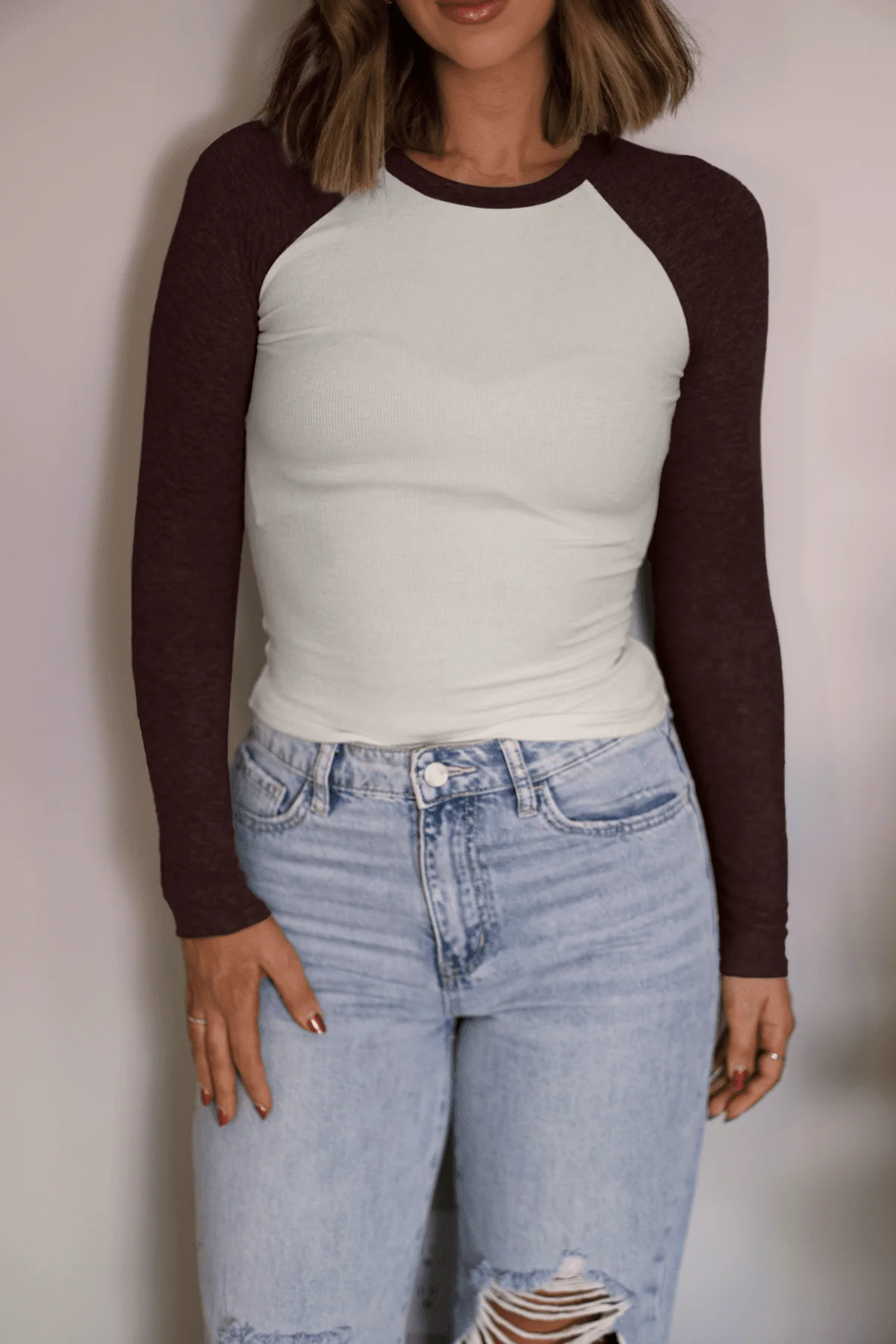 Natalie Brown Color Block Tee - Image 3