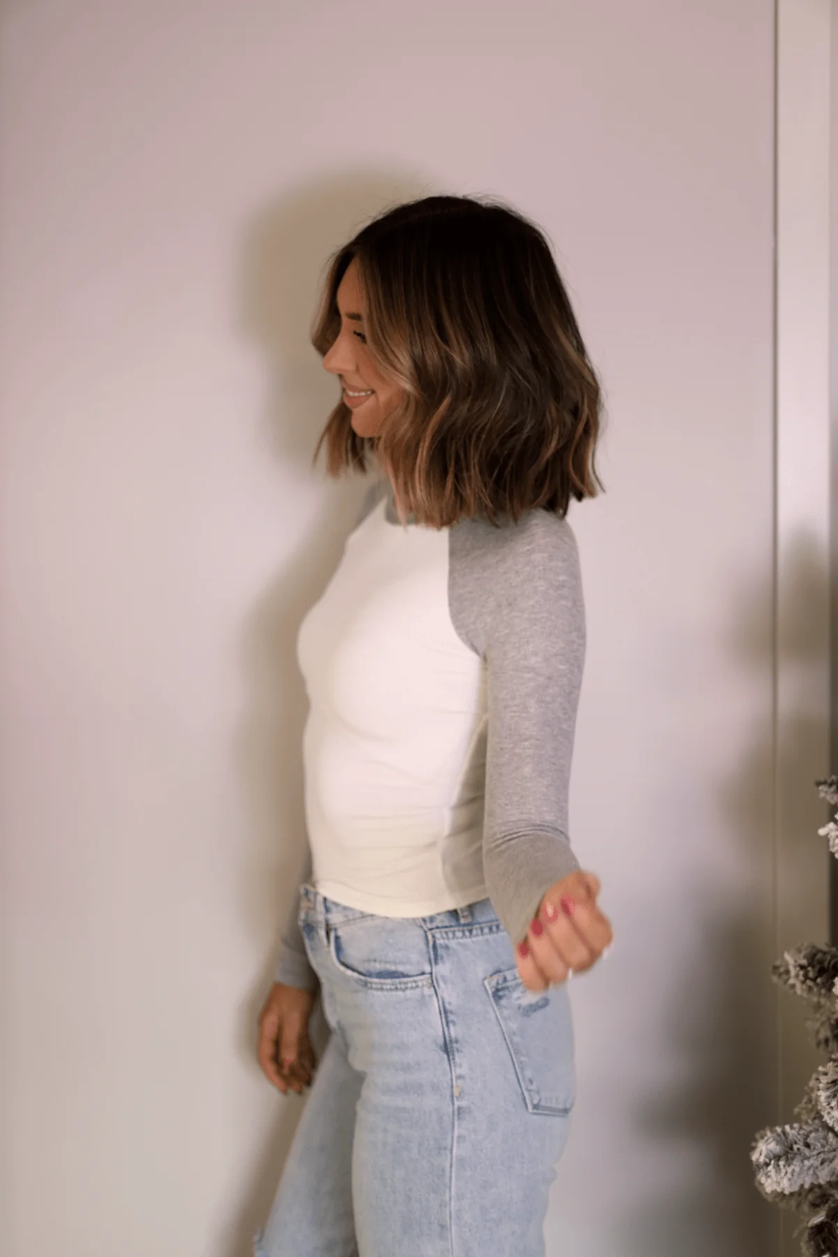 Natalie Grey Color Block Tee - Image 4