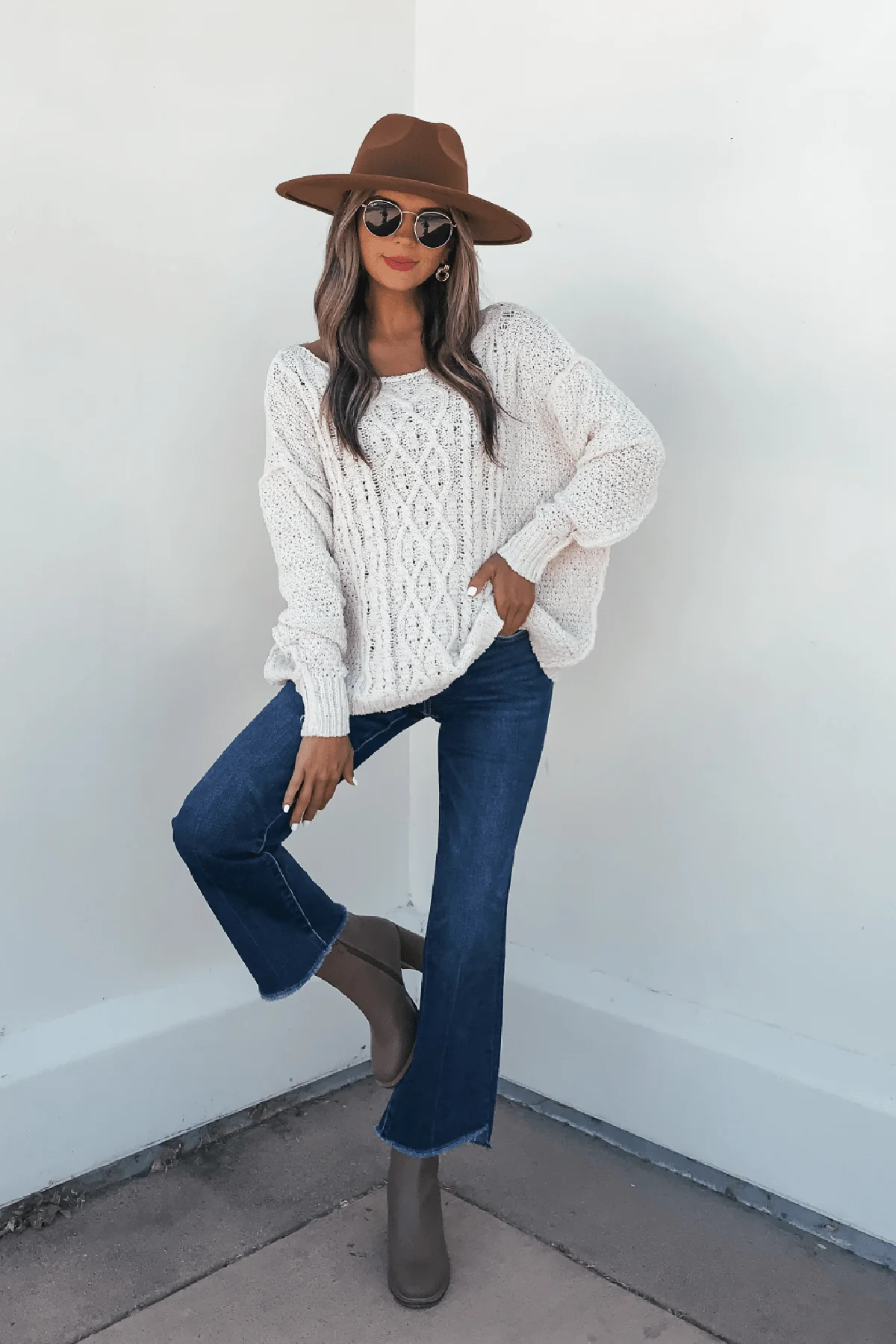 Natasha Ivory Cable Knit Sweater - FINAL SALE - Image 2