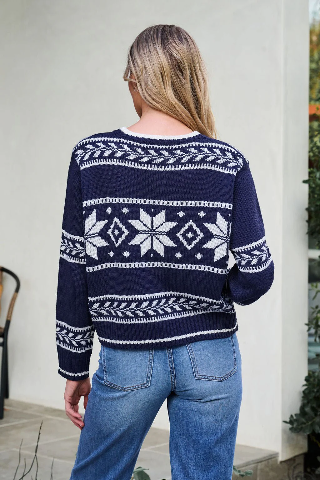 Navy Ribbed Winter Snowflake Sweater - FINAL SALE - Image 11