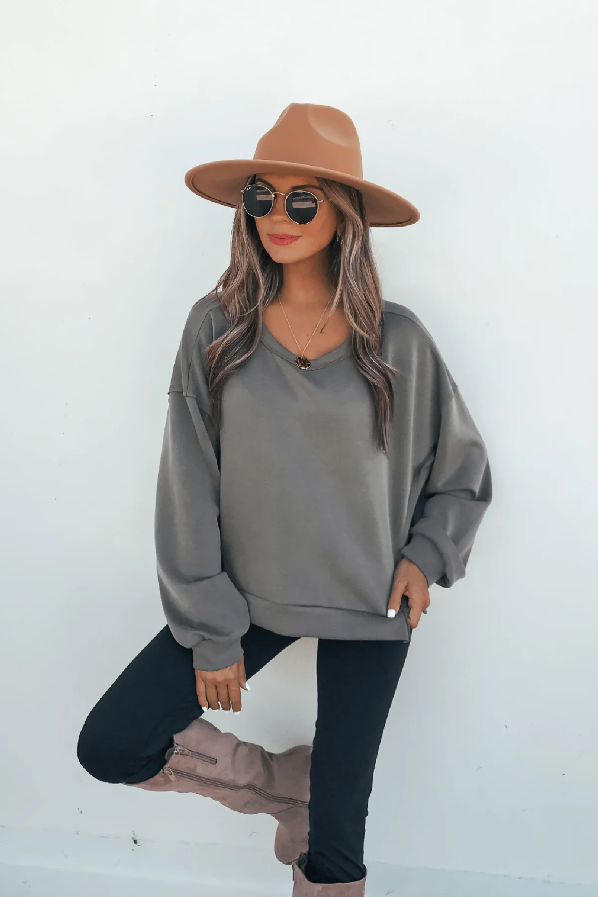 Olive Soft Cloud Scuba Top - FINAL SALE