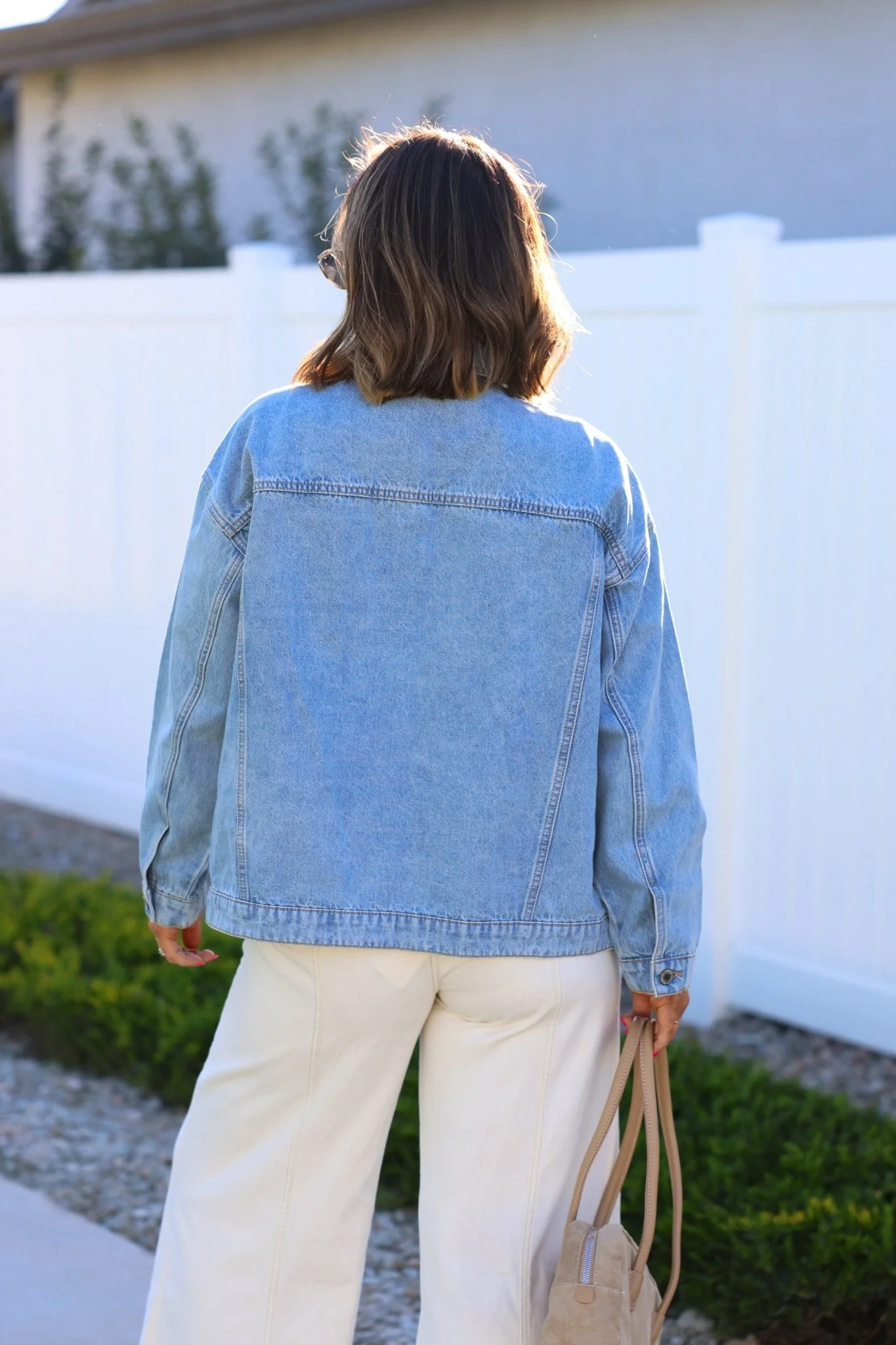 Oversized Button Down Denim Jacket - Image 4