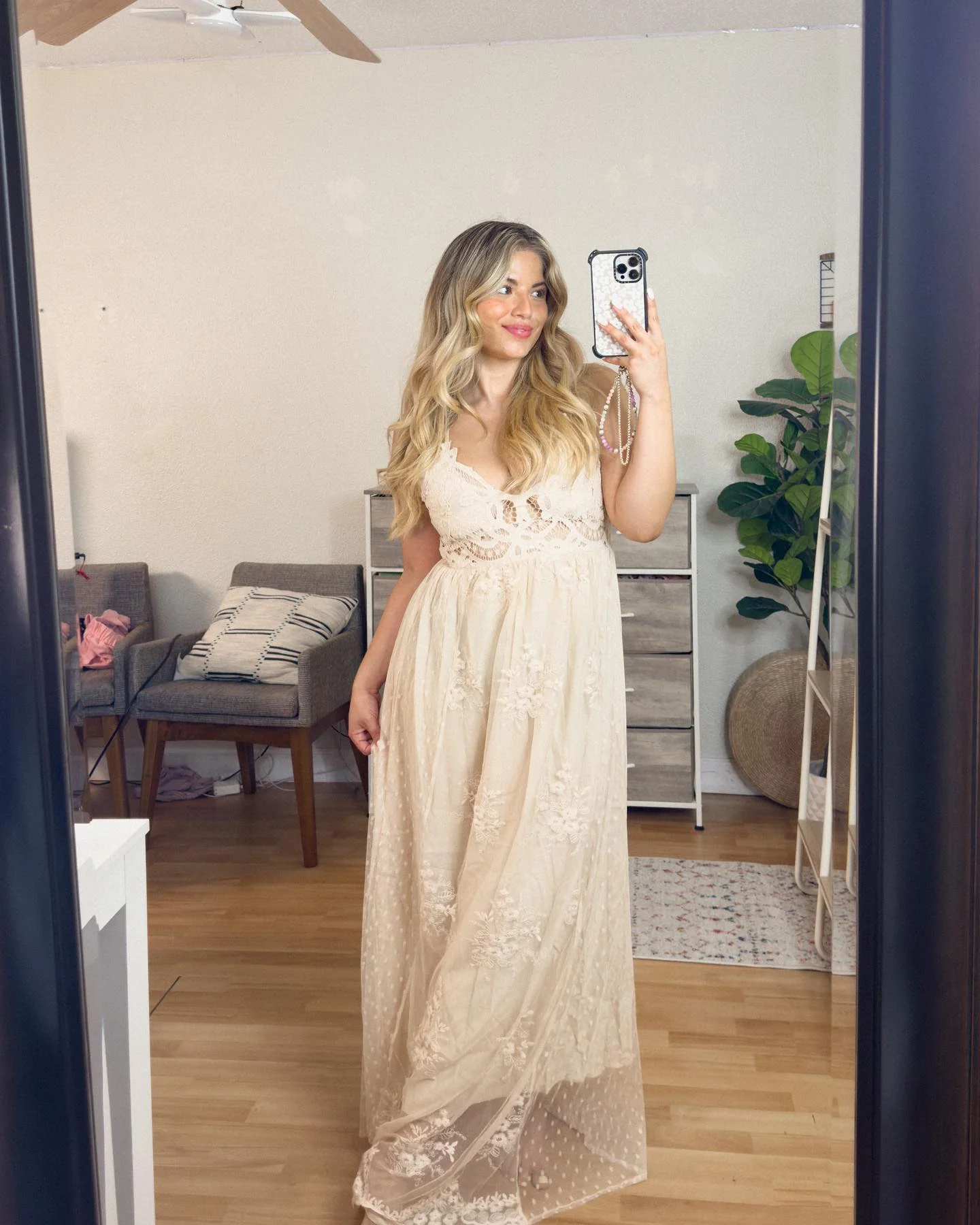 Paradise Island Scalloped Vanilla Lace Maxi Dress - Image 17