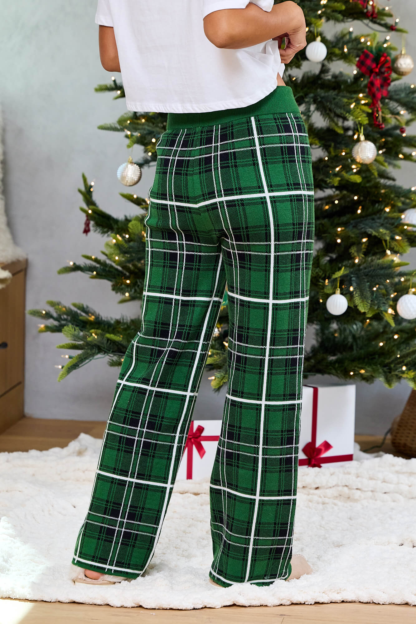 Pine Mist Plaid Sweater Pajama Pants - FINAL SALE - Image 6