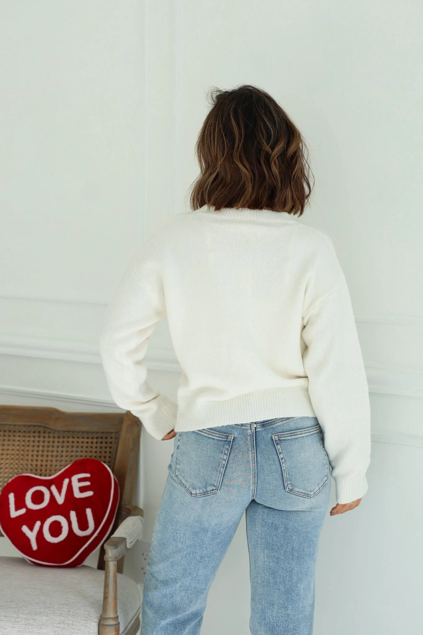 Red and White 3D Heart Sweater - FINAL SALE - Image 5