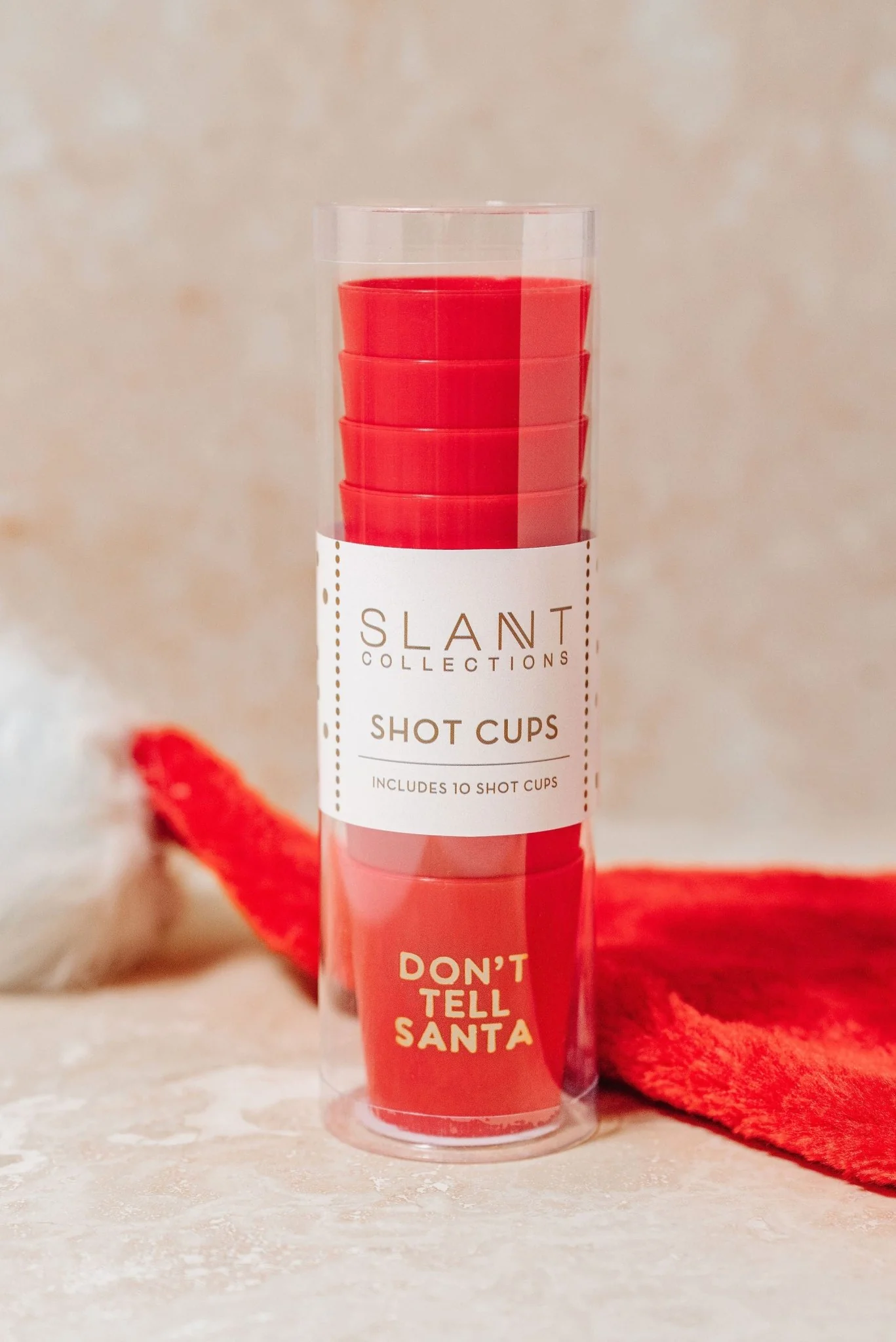 Red Don't Tell Santa Shot Cup Set - FINAL SALE - Image 2