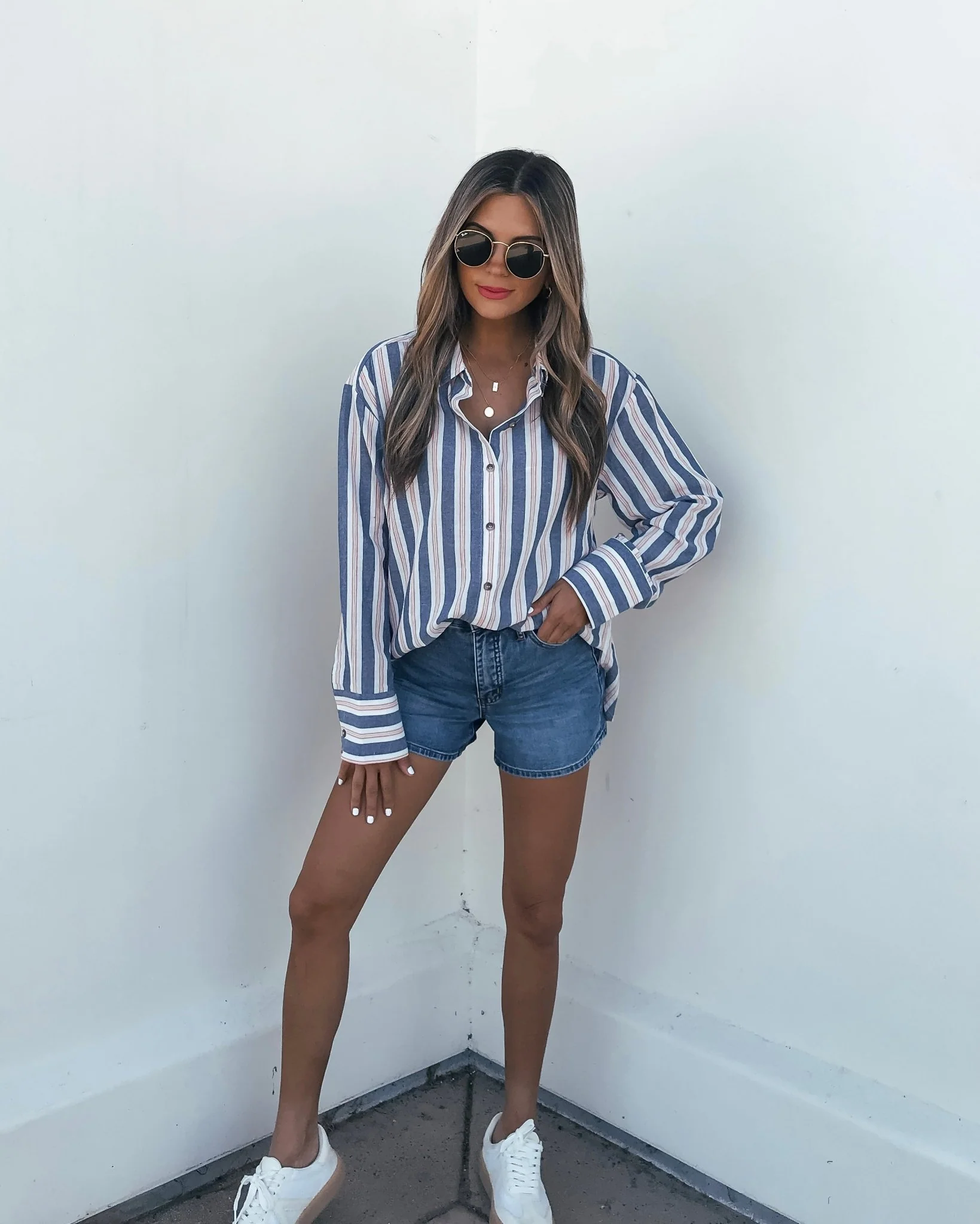 Red White & Blue Striped Button Down Shirt - Image 2