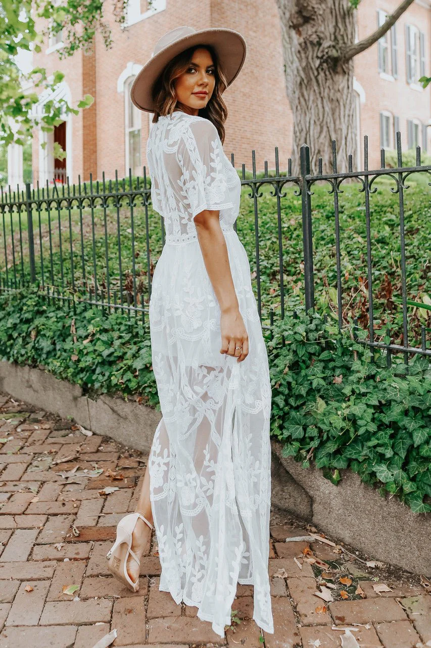 Reign White Lace Romper Maxi - FINAL SALE - Image 6