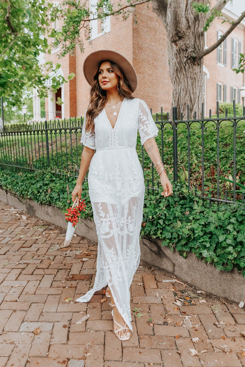 Reign White Lace Romper Maxi - FINAL SALE - Image 7