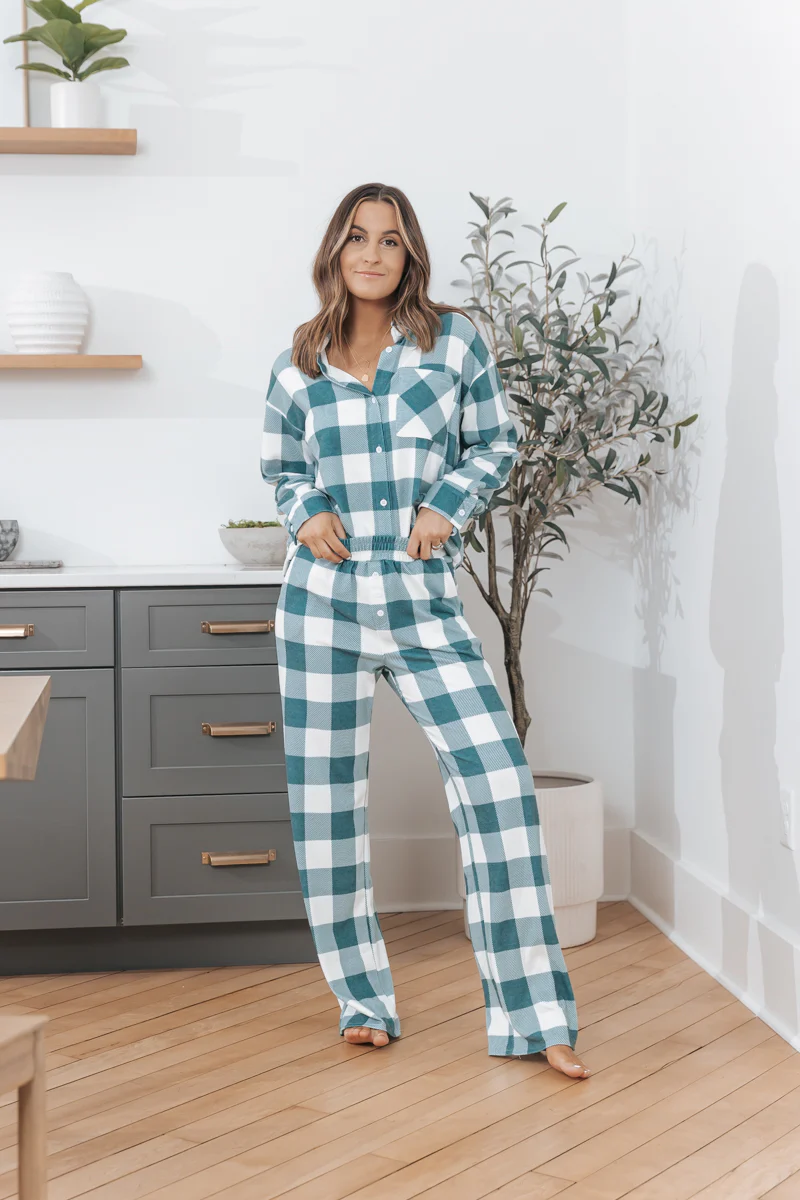 Rest Easy Green Plaid PJ Set - FINAL SALE - Image 5