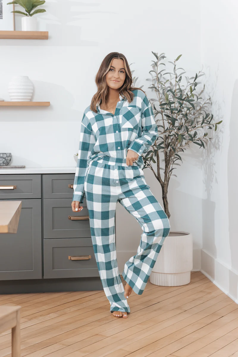 Rest Easy Green Plaid PJ Set - FINAL SALE - Image 7