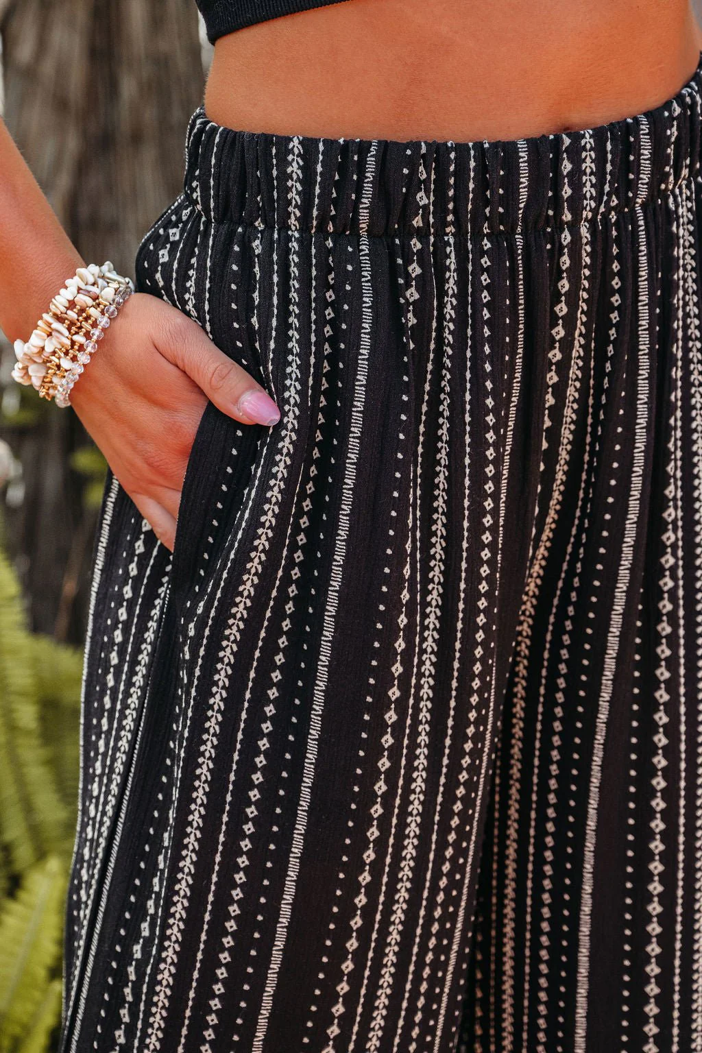Rustic Escape Black Print Wide Leg Pants - Image 4