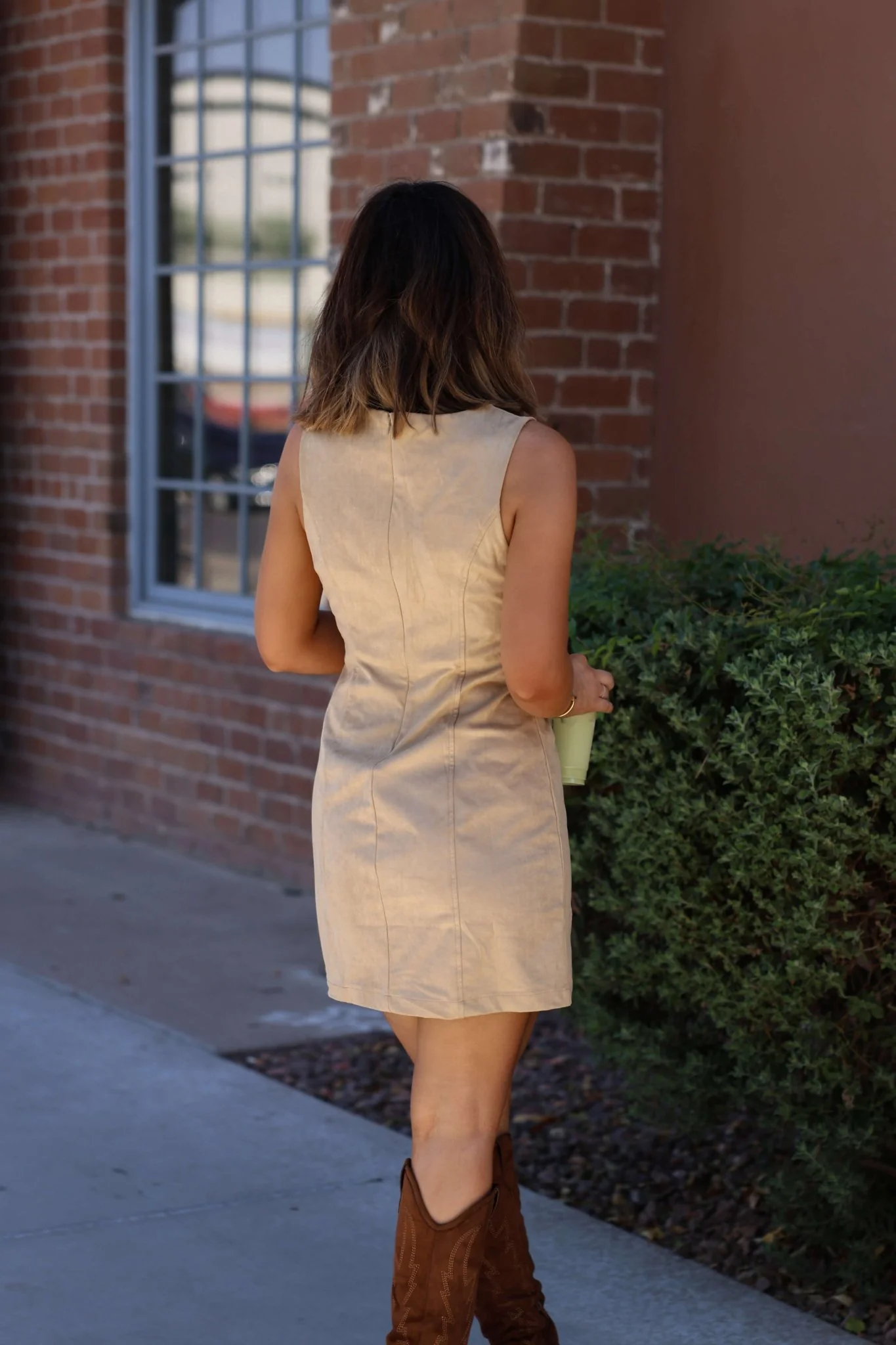 Sadie & Sage Taupe Faux Suede Mini Dress - FINAL SALE - Image 6
