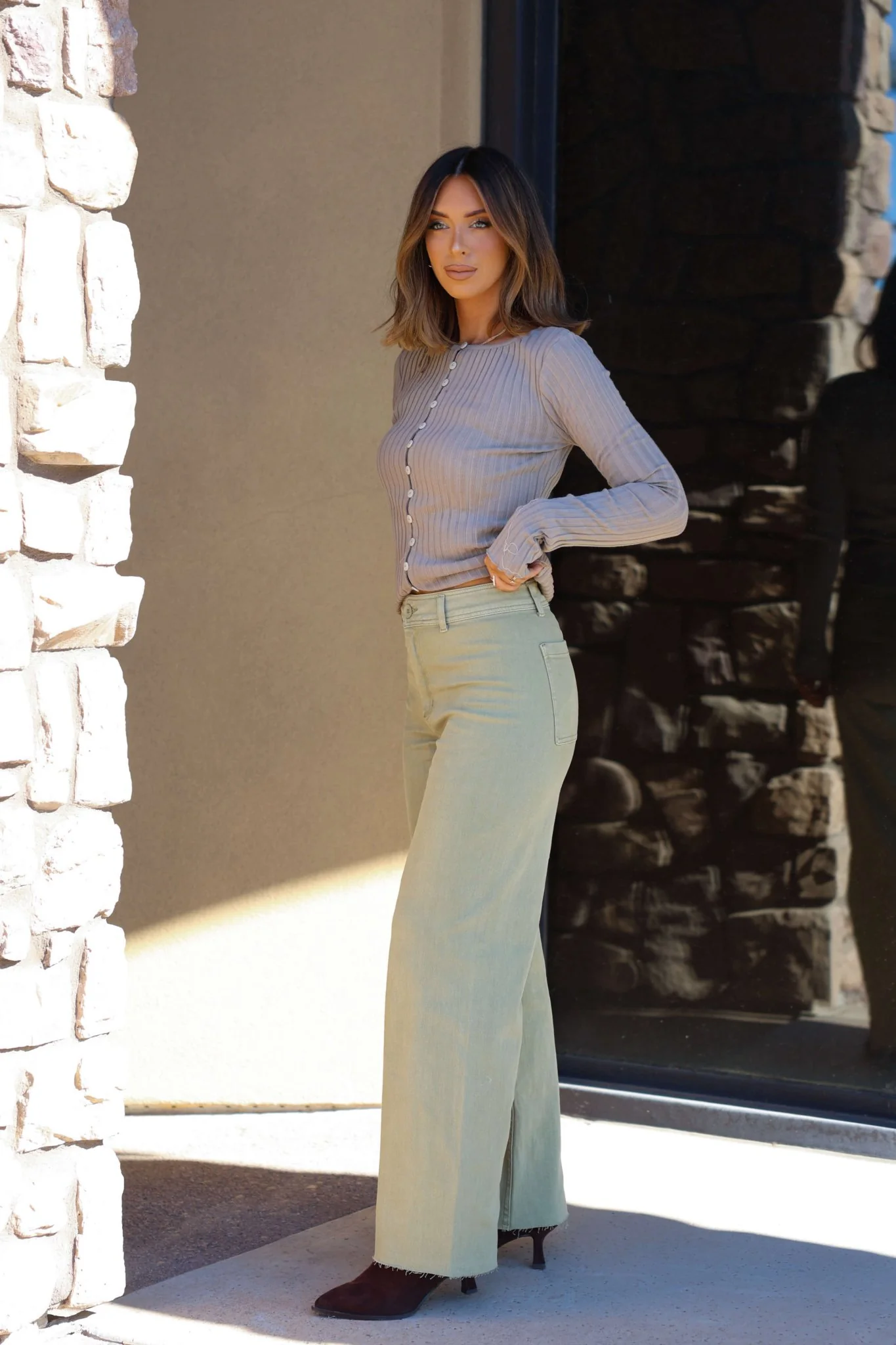Sage Straight Wide Leg Pants - FINAL SALE - Image 2